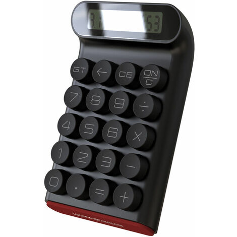 Calculatrice à interrupteur mécanique, portative pour le bureau quotidien et de base, grand écran LCD à 10 chiffres (noir)