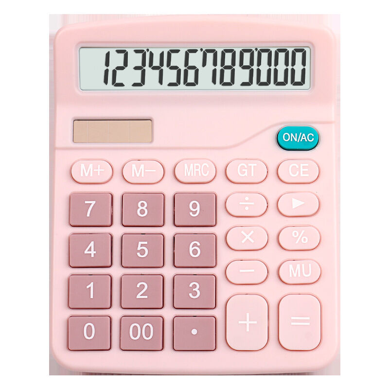 Shining House - Calculatrice de bureau 12 chiffres (rose) - pink
