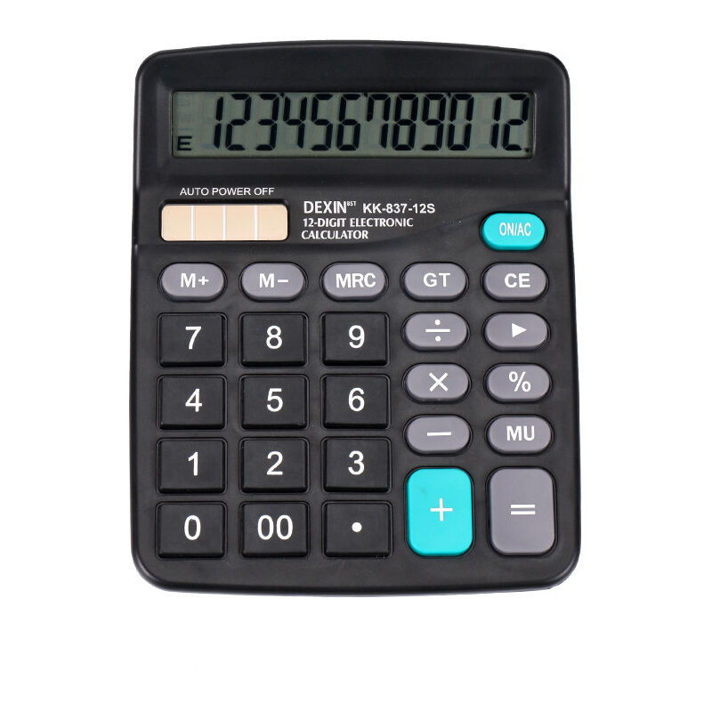 Shining House - Calculatrice de bureau à 12 chiffres avec grand écran lcd et bouton sensible, double alimentation solaire et batterie, fonction
