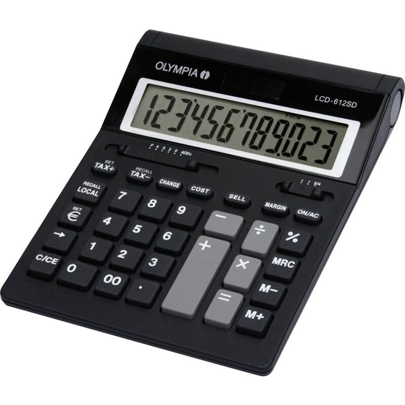 Olympia - lcd 612 sd Calculatrice de bureau noir Ecran: 12 à pile(s) (l x h x p) 212 x 42 x 162 mm