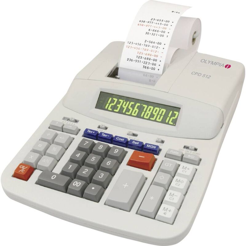 Cpd 512 Calculatrice imprimante beige Ecran: 12 sur secteur (l x h x p) 210 x 67 x 295 mm - Olympia