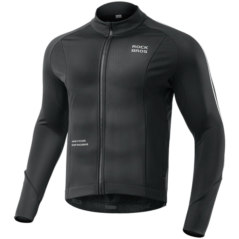 Image of Calda maglia da ciclismo XXL a maniche lunghe autunno/inverno - nera