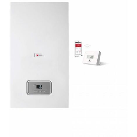 Caldaia a Condensazione Hermann Saunier Duval MICRA 4 CONDENSING 25 kW Metano Completa di Kit per Scarico Fumi Con Wi-Fi miGO integrato Kit Fumi Coassiale,Metano