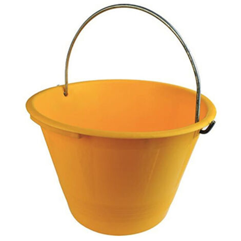 Caldarella secchio in plastica pesante gialla  Diam. 36FF