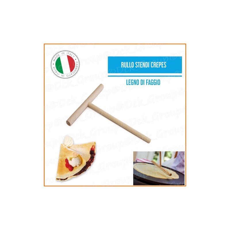 Image of Spatola Stendi Pastella Crepes Crespella Legno di Faggio Made in Italy Pancakes - Calder