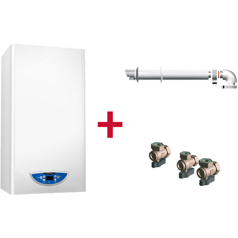 Caldera de condensación, Ariston, Matis Condens Plus 30 + Kit Evacuacion de Humos + Kit 3 Grifos, Clase de Eficiencia Energética A