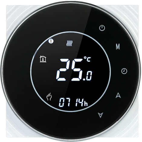 Caldera de gas de calefaccion programable termostato de contacto seco la temperatura del LCD con luz de fondo controlador de pantalla tactil Control de voz compatible con Amazon Eco / Google Inicio /