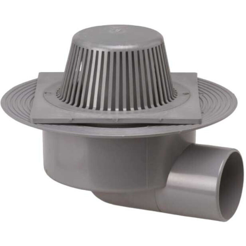 Caldereta Sifónica Rejilla Elevada 250x250 110Ø Salida Horizontal C-206 - Crearplast