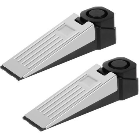 Cale Bloque Porte - Alarme 100 dB - 2PCS - Plastique ABS - Acier Inoxydable - Antidérapant