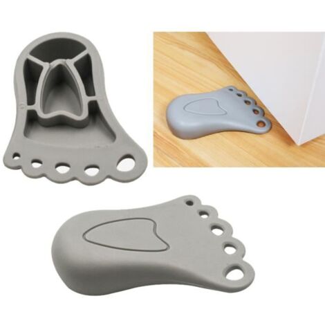 Cale de Porte - Décoratifs - Mignon Pieds en Caoutchouc - Anti-rayures - 2pcs - TPR Gris