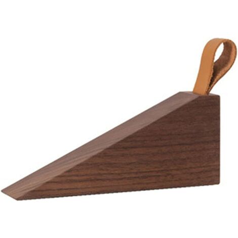 Cale de porte en bois antidérapant pour l'intérieur de la salle de bain, cuisine, chambre d'enfant (taille : L-Noyer)