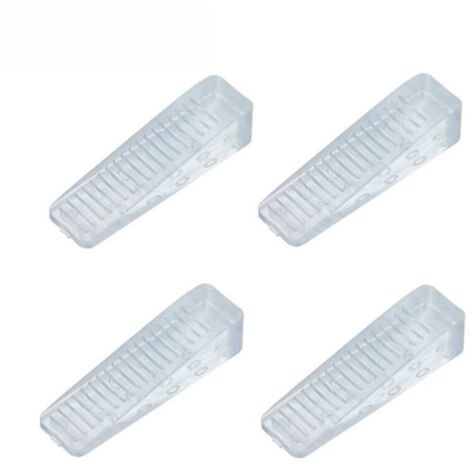 Cale de Porte - Universel - Butoir de sol en plastique - Transparent - 4 pcs - Protection des murs et meubles