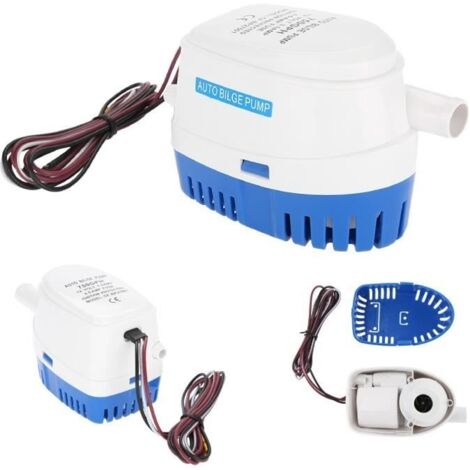 Cale Pompe à Eau Automatique 12V - Submersible - Interrupteur à Flotteur - Plastique Résistant