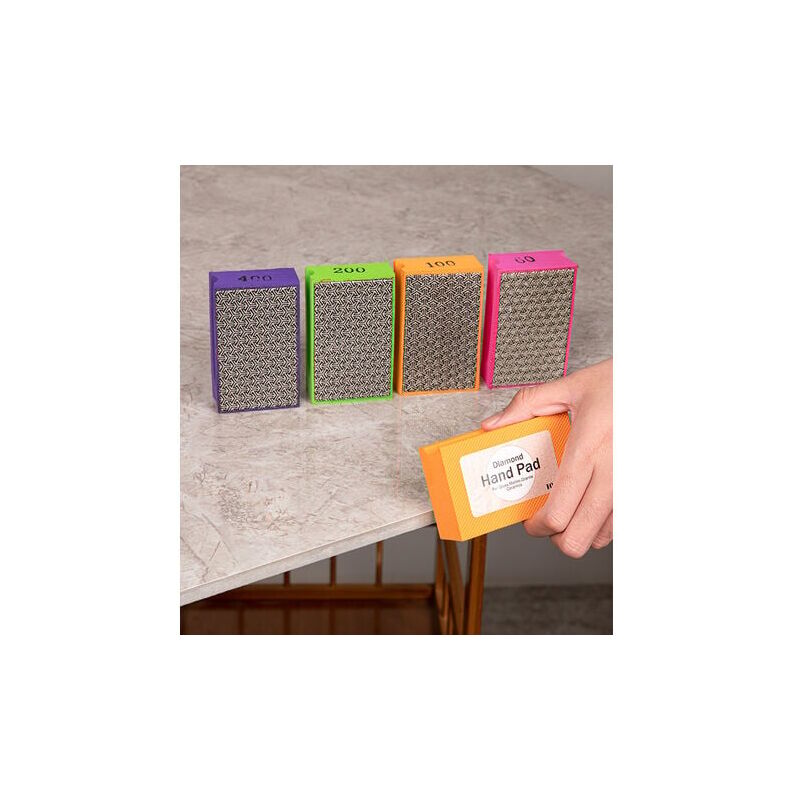 4 Pièces Tampons de Polissage à la Main en Diamant Blocs de Ponçage Tampons de Ponçage à la Main en Diamant pour le Ponçage, le Meulage, le Polissage