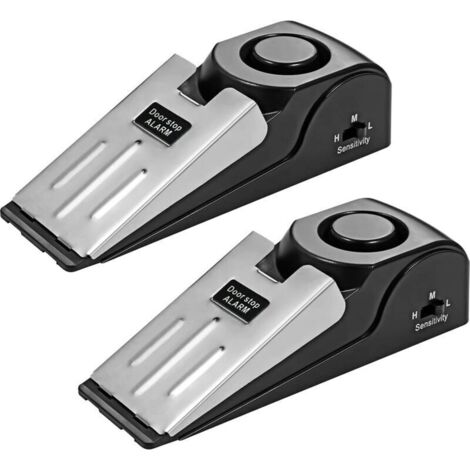 Cale Porte Alarme Sans Fil Wedge 120 dB pour Hôtel Home Travel Security (Lot de 2)