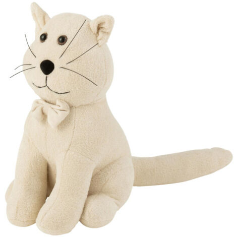 Cale-Porte Chat "Nœud Papillon" 36cm Écru
