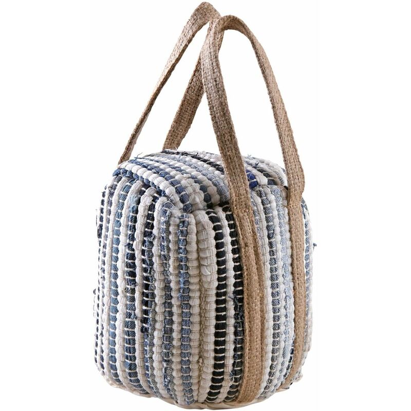 Cale porte en jute indie Bleu