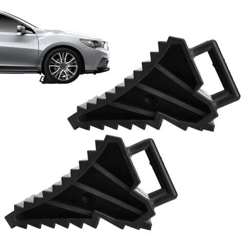 Cale Roue De Voiture, 2pcs Cale Roue Caoutchouc, Pneus Slip Stopper, Cale pour Remorque, Antidérapant VéHicule Camion Roue Pneu Cale Stop, Noir Bloc pour Tire Stopper for Car Truck Trailer