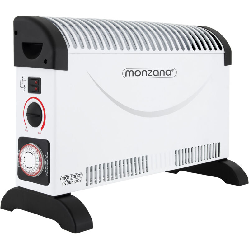 

Monzana Convector 3 niveles de potencia termostato regulable 2000W con temporizador asas de transporte Blanco