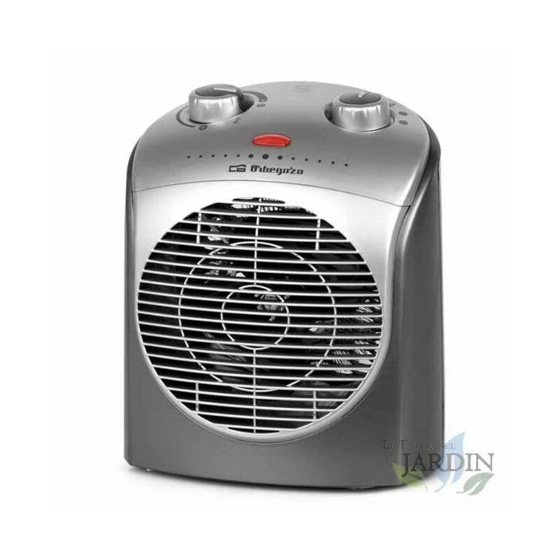 

Calefactor 2200W Orbegozo con selector rotativo de tres posiciones. Función ventilador de aire frío. Temperatura regulable.