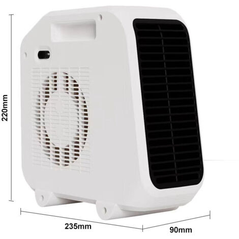 Calefactor auxiliar para baño, 1800 W, económico y pequeño calefactor cerámico.