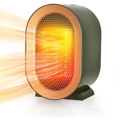 Calefactor auxiliar, radiador eléctrico de 1200 W, mini calefactor cerámico con ventilador, protección contra sobrecalentamiento y vuelco, 2 modos de calefacción, para baño, hogar u oficina.