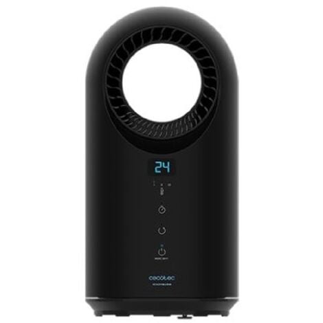 CECOTEC Calefactor Bajo Consumo Ready Warm 8400 Bladeless Connected. Potencia 1500 W, Wifi, Mando a Distancia, Pantalla LED, Táctil, 3 Modos, Oscilación, Temporizador, Triple Sistema de Seguridad