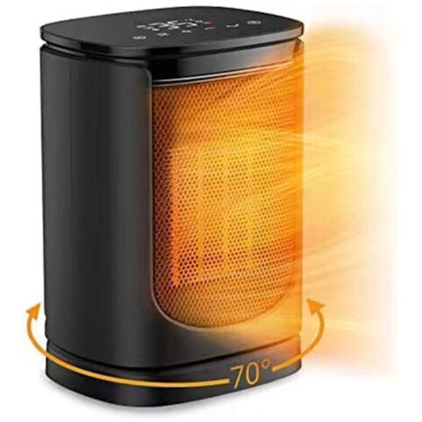 Calefactor cerámico con mando a distancia, calefactor eléctrico vertical a gas de 1500W para uso doméstico, cabezal vibratorio de calentamiento instantáneo