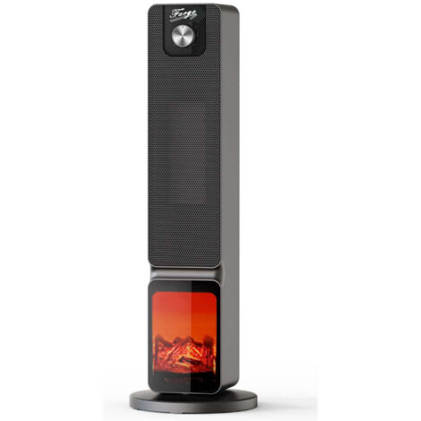 Calefactor Cerámico PTC Termoventilador de Torre 2000W con Efecto Llama