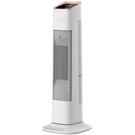 Calefactor cerámico serie Vertical 2000W blanco y oro  3 funciones, termostato regulable, función oscilante