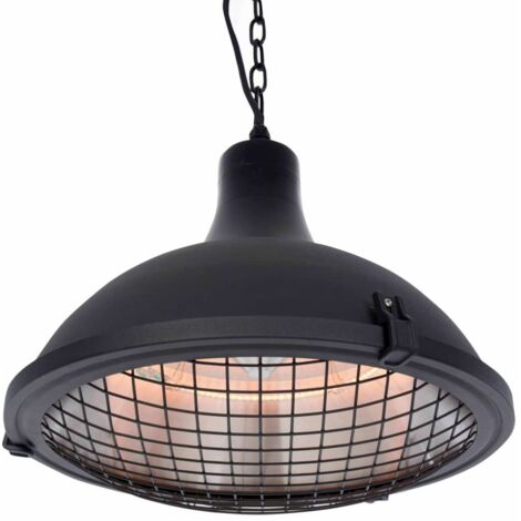 Calefactor colgante Indus II halógeno negro 2100 W Sunred - Negro