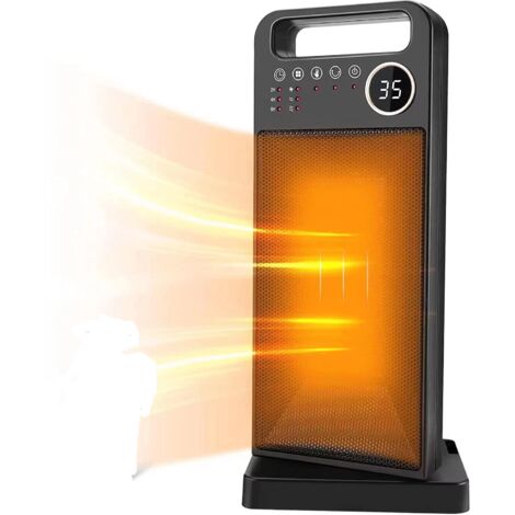 Calefactor de baño con ventilador, 2000 W, calefactor eléctrico cerámico, 3 niveles de calor, función de temporizador.