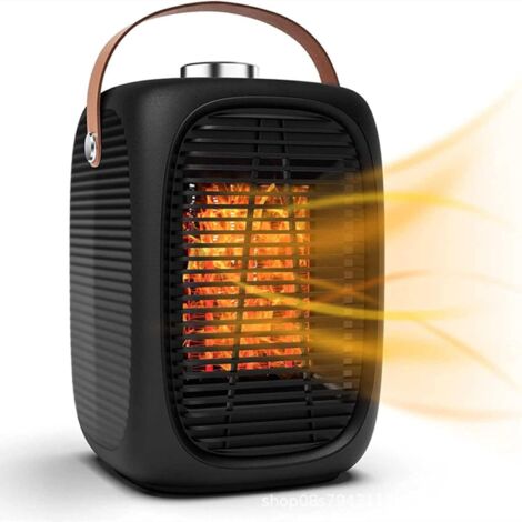 Calefactor de ventilador silencioso y de bajo consumo de 800w/1300w, dos niveles de potencia, multifuncional, para salón, de cerámica, color negro.