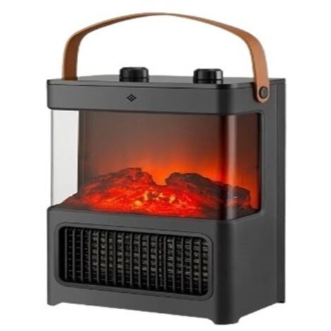 Calefactor eléctrico, calefactor eléctrico con espejo 3D y llama de chimenea de cristal simulada, cubierta decorativa para radiador de chimenea eléctrica de salón con ventilador (mecánico)