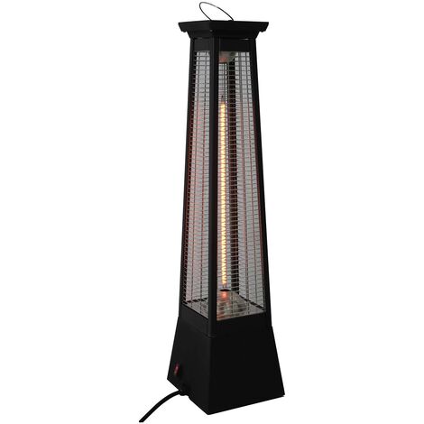 Calefactor Eléctrico Portátil Infrarrojos Kekai 20x20x78 cm Fibra de Carbono para Interior y Exterior 2000W