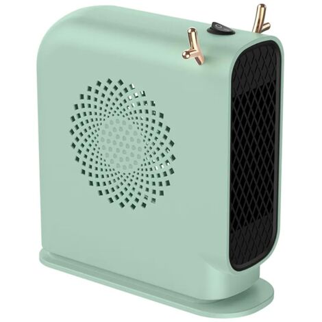 Calefactor eléctrico, ventilador portátil para oficina, calefactor de bajo consumo para oficina en casa, calentador de manos y pies, aparato de invierno, 500 W (Verde, con cable PD100W)