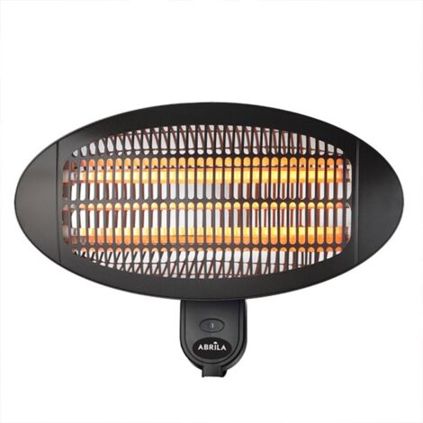 Calefactor exterior cuarzo austral 2000w neg pared 3el em.3pot.ip34 orientable36x50,5x22 cm