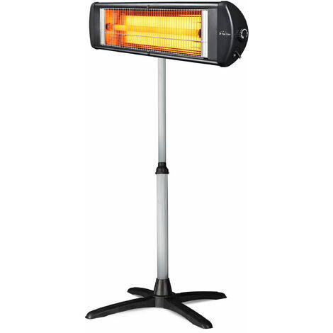 Calefactor halógeno interior o exterior 2500W - Negro