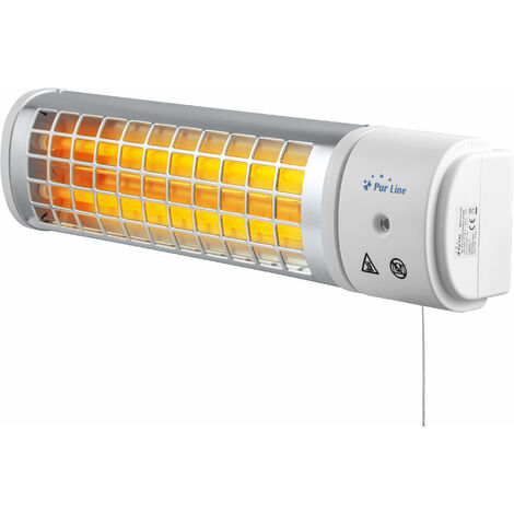 Calefactor Eléctrico Infrarrojos Halógeno Golden Tube 1500 W de Pared  53,5x16x11,5 cm — Qechic