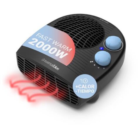 Calefactor horizontal negro 2.000w universal blue