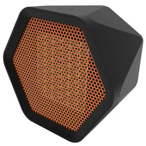 Calefactor mini con ventilador PTC de 600 W, calefactor vertical portátil, 2 ajustes de temperatura, protección contra sobrecalentamiento - Negro