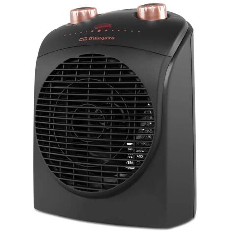 Calefactor Orbegozo FH 5036, selector rotativo de 3 posiciones, modo ventilador, termostato regulable, 2200 W