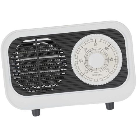 Calefactor portátil retro para dormitorio o sala de invierno  1 calefactor eléctrico, 1 manual (blanco)
