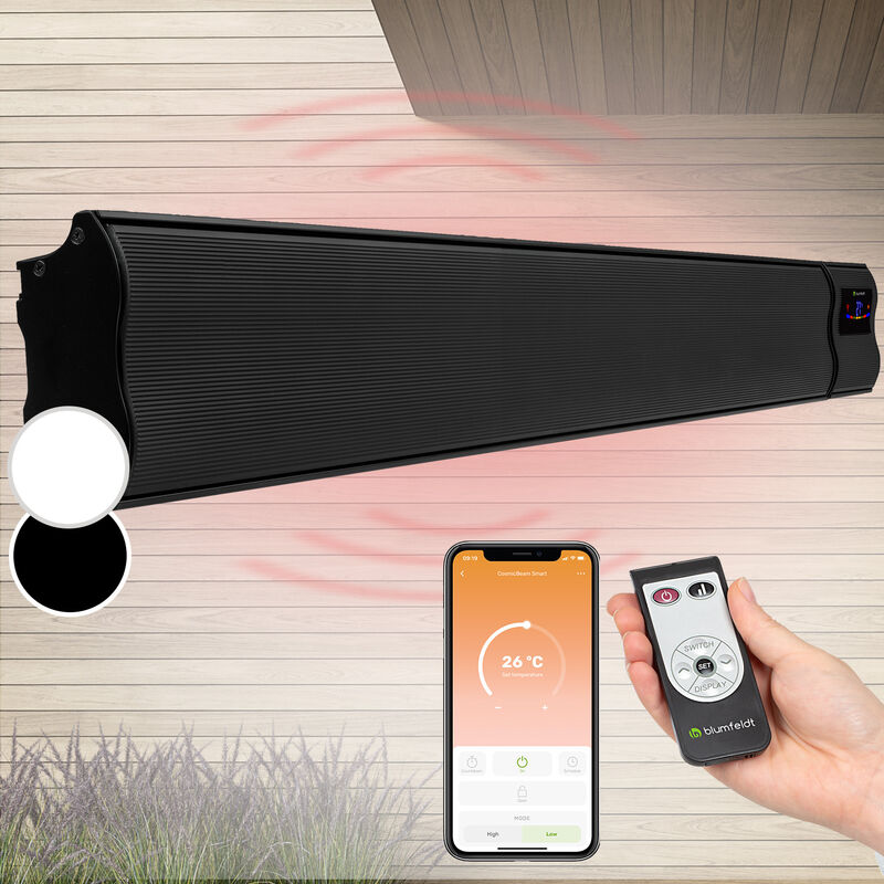 

Calefactor radiante de infrarrojos Cosmic Beam Smart 24, 2400 W, control App, mando a distancia