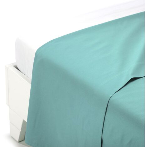 Caleffi 1003120 Cotone Tinta Unita Superiore Lenzuolo per Matrimoniale Letto, Anice