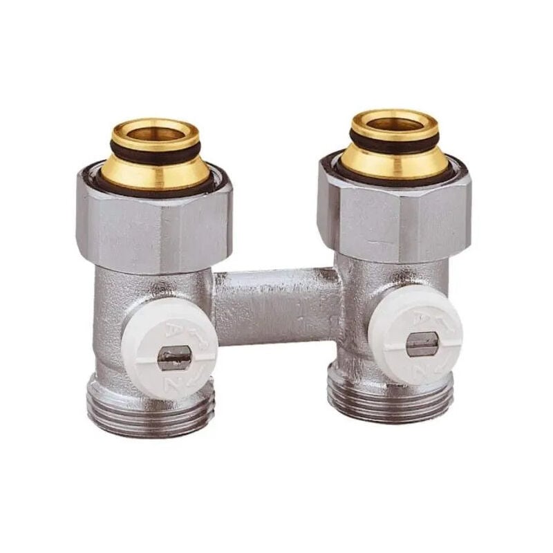 Caleffi - Vanne double en h bitube droit pour radiateur avec Eurocône