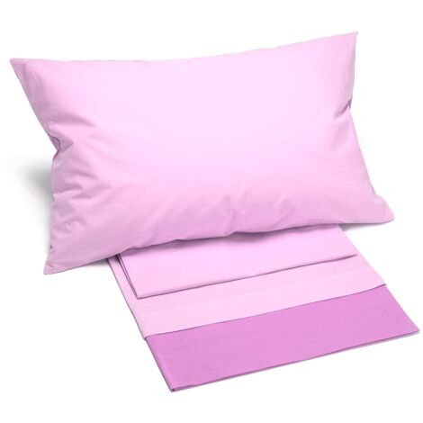 Caleffi 63548 Cotone Bikolor Copriletto Lenzuola per Piazza e Mezza Letto, Orchidea