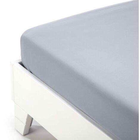 Caleffi 76517 Jersey Inferiore Lenzuolo per Matrimoniale Letto, Argento