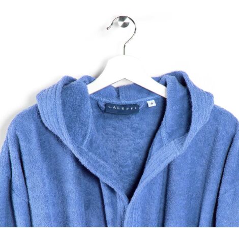 Caleffi - Accappatoio con Cappuccio MINORCA Junior Morbido al Tatto Resistente ai Lavaggi Tessuto di Cotone Pregiato Coloranti Atossici, Lavanda, M-XXL, Cotone