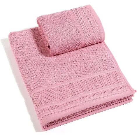 Caleffi - Asciugamano con Ospite in Cotone Gim, Colore Rosa, Eleganza e Comfort